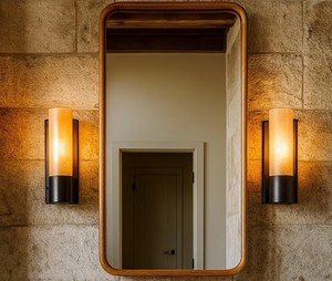 Espejo de Baño de Madera Maciza Hecho a Mano – Espejo de Pared Rústico con Marco de Madera, Decoración Rústica y Moderna - Product Image 2