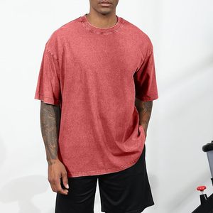 เสื้อยืดโอเวอร์ไซส์สไตล์วินเทจยี่ห้อ OEM สำหรับผู้ชาย ผ้าฝ้าย 100% 240 GSM แนวสตรีทแฟชั่น เสื้อยืดพื้นฐานลำลองทรงหลวม - Product Image 1