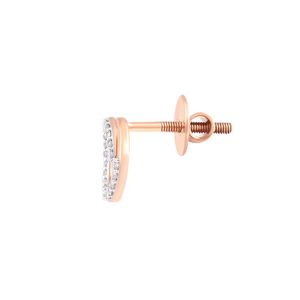 Pendientes de Oro Rosa con Diamantes Cultivados en Laboratorio en Forma de Círculos Entrelazados - Product Image 1