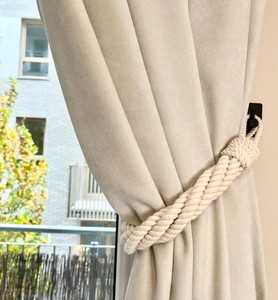 White Cotton Rope <b>Curtain</b> Tieback: Nautical Window Decor - Product Image 3