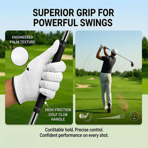 Superior Grip Golf <b>Gloves</b> Suitable For Men Women Comfortable Soft Palm Area Velcro Strap Closure <b>Type</b> <b>Gloves</b> OEM Service - Product Image 4