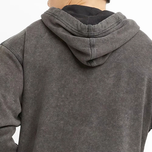ผู้ผลิตเสื้อฮู้ดดี้แบบมีฮู้ดสำหรับผู้ชาย OEM ODM สไตล์สตรีทแวร์ลายกราฟิก ล้างสีแบบแอซิด หนัก 400 500 600 กรัมต่อตารางเมตร พิมพ์ลายพัฟฟ์ตามสั่ง - Product Image 2
