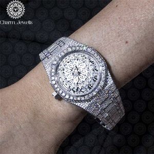 Reloj de Lujo para Hombre Charm_Jewells, de Acero Inoxidable, Caja Tonneau de 42 mm, Esfera Hueca con Incrustaciones de Diamantes, Movimiento Analógico de Cuarzo - Product Image 5