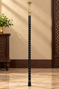 Handmade <b>Wooden</b> Walking Stick Brass Handle Foldable 3-Section Hiking Cane Portable Outdoor Trekking Staff - Product Image 3