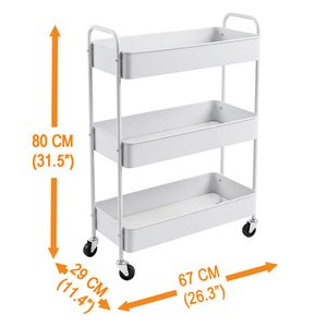 Made in Taiwan Multipurpose 3-Tier Wide Metal Utility Rolling Storage Cart for Home Kitchen <b>Trolley</b> - Product Image 2
