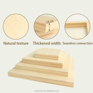 <span class=keywords><strong>Lienzos</strong></span> <span class=keywords><strong>grandes</strong></span> de 60x90CM, tablero de lona de madera en blanco, paneles de pintura de madera sin terminar para verter paneles de madera de abedul - Product Image 4