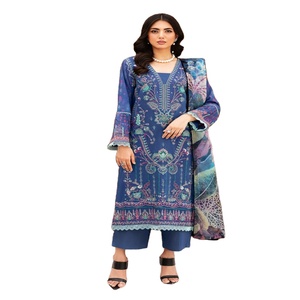 Ramsha Vol MASHAAL-11 3 pièces costumes indiens pour femmes robe de pelouse de luxe avec Salwar Kameez boutique élégante longues robes indiennes - Product Image 1