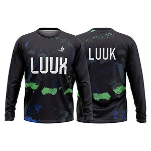 T-shirt d'entraînement athlétique pour homme, coupe classique, 100 % polyester, respirant, antibactérien, manches longues, séchage rapide, vêtements de sport - Product Image 3