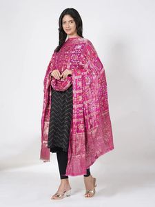 Dupatta en soie artisanale Bandhani - Product Image 2