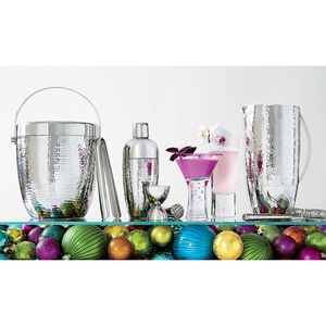 Cubo de hielo de metal martillado con tapa y asa, elegante enfriador de vino de doble pared, accesorio de barra moderno y decoración premium para fiestas. - Product Image 6