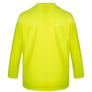 เสื้อยืดทำงานโพลีเอสเตอร์สีเหลืองแบบมองเห็นได้ชัดเจนสำหรับทุกเพศ  ชุดทำงานสั่งทำพิเศษ - Product Image 4