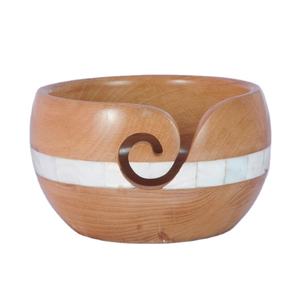 Bol en fil de hêtre vapeur avec nacre incrustée avec aiguille à tricoter gratuite et crochet crochet - Product Image 1