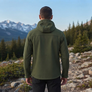 Mens Softshell Hiking <b>Jacket</b> <b>Winter</b> Outdoor Apparel Breathable Windproof <b>Waterproof</b> <b>Jacket</b> Solid Color Zipper Closure Windproof - Product Image 2