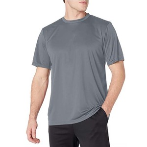 เสื้อยืดคอกลมแขนสั้นผู้ชายผ้าฝ้ายแท้ 100% สกรีนโลโก้ด้านหน้าสองสี แบบ OEM สั่งทำได้ ระบายอากาศ แห้งเร็ว เหมาะสำหรับออกกำลังกาย - Product Image 4