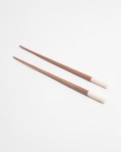 Wooden Round <b>Chopsticks</b> Smooth Surface <b>Reusable</b> Flatware for Asian Dinners - Product Image 2