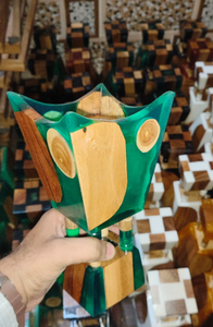 Hand-Made Wooden <b>Incense</b> <b>Burner</b> <b>Holder</b> Red And Natural Wood Design All-Season Use - Product Image 3