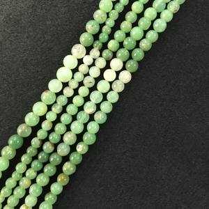 Cuentas Redondas Lisas de Crisoprasa 100% Naturales, Certificadas por IGI, Grado AA, de 4mm-6mm, Color Verde Piedra, Fire Vivaaz Gems Jaipur - Product Image 4