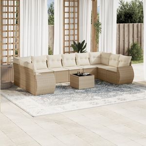 Ensemble de canapés de jardin beige et blanc crème - Product Image 1