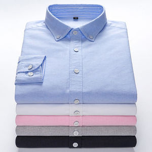 <b>Men</b> Plaid Long Sleeve Formal Slim Fit Cotton Yarn Dyed <b>Dress</b> Shirt Breathable Anti-Wrinkle Quick Dry - Product Image 5