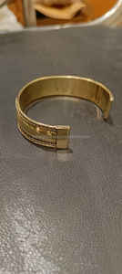 Bracelet en laiton de qualité supérieure doré, fait à la main, pour un look chic et minimaliste, réglable - Product Image 3