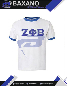Camiseta Zeta Phi Beta Sorority Ringer Blanca y Azul con Letras Griegas ZPB, Camiseta Sorority, Ropa de Estilo Griego, Camiseta Universitaria - Product Image 4