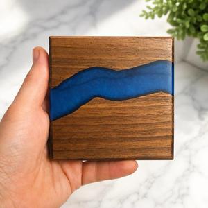 Handmade <b>Epoxy</b> Resin and Wood Coaster Set Beverage Coasters Modern Square 350mm Diameter 5mm Thick MN EXPORTS Home Decor Gift - Product Image 1