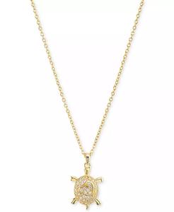 Collana pendente tartaruga di zirconi cubici (3/8 ct. T. w.) in oro 14k su argento Sterling | Macis's - Product Image 1