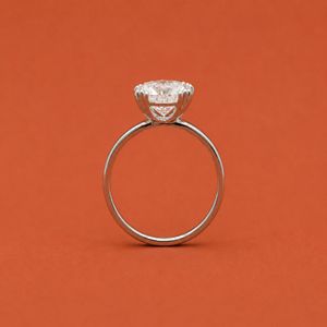 Iced Out S925 Silver <b>Moissanite</b> <b>Oval</b> Solitaire Diamond Hidden Halo Proposal <b>Engagement</b> <b>Ring</b> For Her - Product Image 4