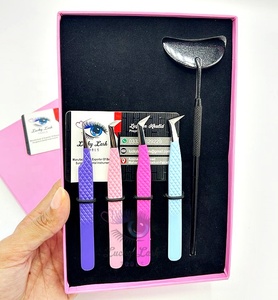 Pince à cils en acier inoxydable de marque privée 90 degrés botte courte Volume russe pince à cils durable de couleur différente - Product Image 1