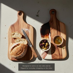 Ensemble de planches à découper en bois faites à la main, blocs de découpe bruns naturels, planches décoratives pour la préparation des aliments en cuisine - Product Image 5
