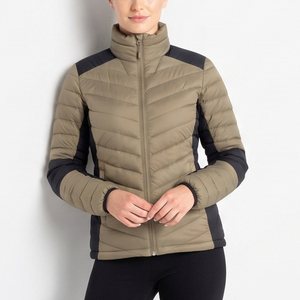 Manufacture Quilted <b>Padded</b> Jacket With Contrast Color Panels Stand Collar Full Sleeve Zipper Closure Winter Warm <b>Padded</b> Jackets - Product Image 4