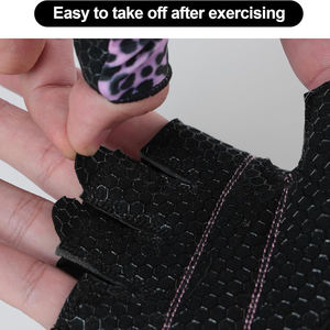 Guantes de Gimnasio de Medio Dedo con Palma de Cuero para Entrenamiento, Diseño de Agarre Duradero, Ligeros y Transpirables para Levantamiento de Pesas y Fitness - Product Image 2