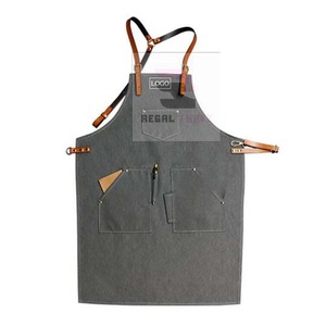 Unisex Professional Cotton Sleeveless <b>Bib</b> <b>Apron</b> Water Resistant Fashionable Design with 1-4 Pockets for Daily Hairdressing Use - Product Image 5
