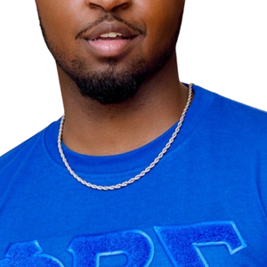 Camiseta de Chenilla Sólida Phi Beta Sigma Azul para Hombre, Camiseta con Letras Griegas, Ropa de Fraternidad Premium, Manga Corta, Corte Clásico, Estilo Casual - Product Image 2