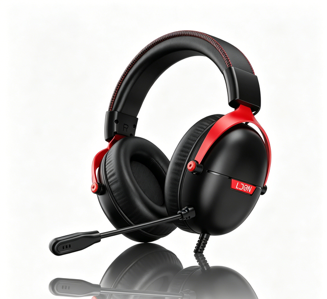 LDON X3 Professional Over-Ear Gaming Headset Dynamic USB Wired for 7.1 Surround Sound ANC Adjustable Microphone 2.3m Cord