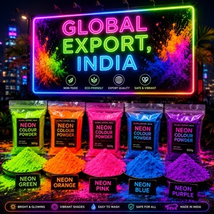 Poudre fluorescente de couleur néon de qualité supérieure, réactive aux UV, pour les soirées lumineuses, les courses de couleurs, les événements du festival Holi, 5 couleurs - Product Image 3