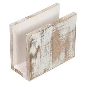 Organizador de pañuelos artesanal con acabado rústico, servilletero decorativo de madera para restaurante, cafetería, mesa de comedor - Product Image 6