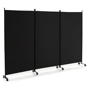 Cloison de bureau pliante à 3 panneaux avec roulettes verrouillables pour la division des espaces - Product Image 1
