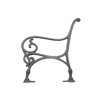 Banc de jardin en fonte à piètement décoratif, panneau latéral, pour villa de luxe, mobilier de balcon et de terrasse, accoudoirs concentriques, design moderne
