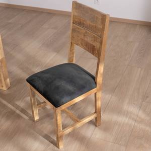 Ensemble de 2 chaises de salle à manger Vandana Urban Style en bois de manguier brut Manoha avec sièges rembourrés en tissu - Product Image 2