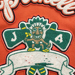 Custom logo Streetwear High Quality Embroidery Varisty <b>Jacket</b> Winter Fleece Leather Bomber Letterman Varsity <b>Jacket</b> for Men - Product Image 5