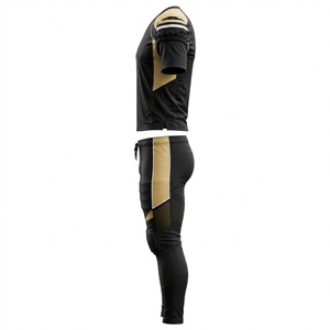 Conjunto de Uniforme de Fútbol Americano Negro y Dorado para Hombre, Sin Mangas, Transpirable, Cintura Elástica, Ajustado, de Poliéster - Product Image 2