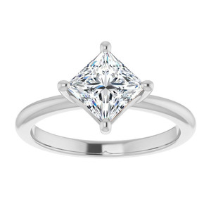Elegante Anillo de Compromiso/Aniversario para Mujer con Diamante Cultivado en Laboratorio, Corte Princesa, Engastado en Oro Rosa de 14K - Product Image 1