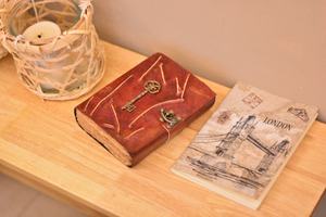 Classic Antique Genuine Leather <b>Journal</b> Diary Notebook Vintage Leather Bound Notebook with Handmade Paper <b>Writing</b> Diary Travel - Product Image 3