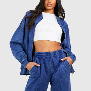 Custom Made Premium Quality Women Acid Wash Tracksuits Casual <b>Oversized</b> Winter breathable <b>Jogger</b> Sweatsuits - Product Image 4