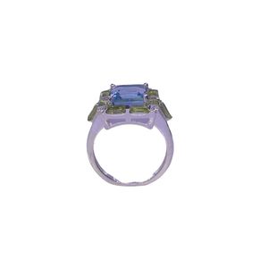Anillo Clásico de Plata de Ley 925 con Topacio Azul para Mujer, Joyería Plateada para Bodas - Product Image 4