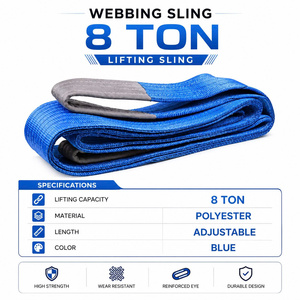 Eslinga de elevación de alta resistencia con ojo plano de 8 toneladas, de poliéster, 8000 kg, 2m, 3m, 4m, 5m, 6m, 8m, 10m, personalizada - Product Image 4