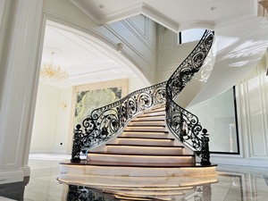 Victorian Cast Iron Stair <b>Railings</b> Indoor Rust Resistant <b>Wall</b> Mounted Balustrades For Staircase - Product Image 4