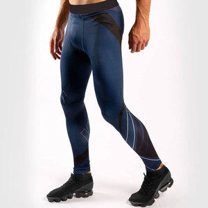 Leggings de compression pour homme, longueur intégrale, imprimé géométrique, spandex, nylon, taille élastique, pantalon de compression - Product Image 2