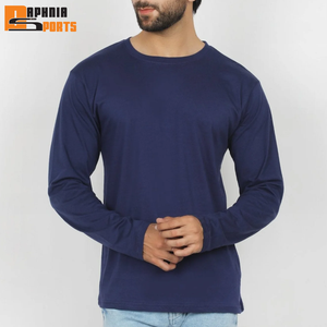 Wholesale Men Full Sleeve T Shirt Blank Casual Custom Tshirts With Custom Label Plain 270 GSM Long Sleeve Tee Shirt - Product Image 1